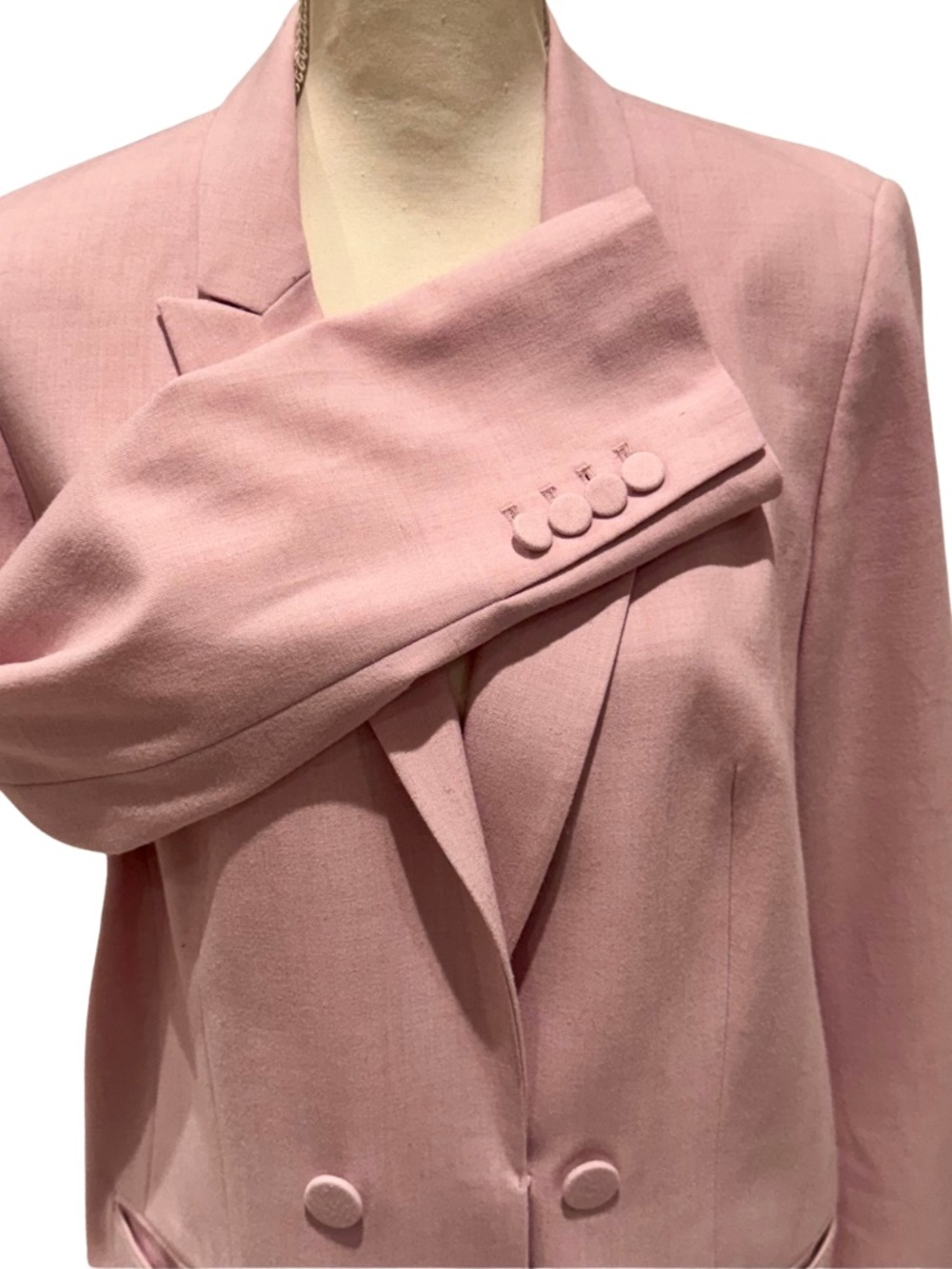 Express Double-Breasted Blazer in Pale Pink (L) - Picture 6 of 13